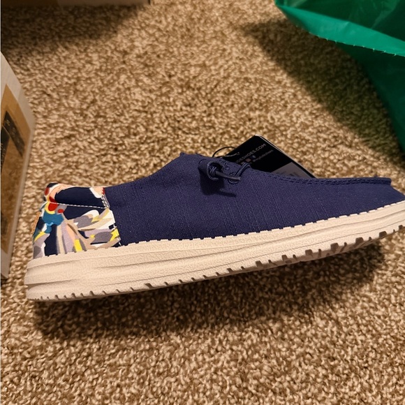 Hey Dude Navy Floral Women's Loafers - Picture 5 of 6